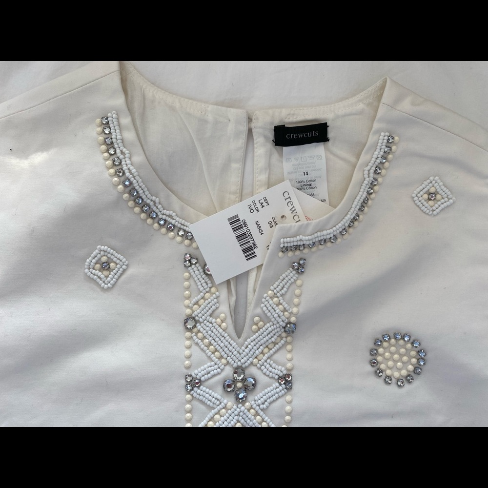 J Crew Girls White Sleeveless Dress Size 14 - Picture 3 of 5